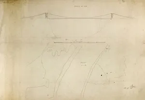 : Clifton Suspension Bridge competition drawing 1, by Isambard Kingdom Brunel