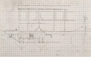 : Isambard Kingdom Brunel sketch: the Queens Carriage, 1847