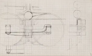 : Isambard Kingdom Brunel sketch: railway carriage, c1849-1852