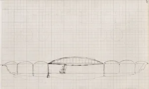 : Isambard Kingdom Brunel sketch: railway carriage and Saltash Bridge, c1849-1852