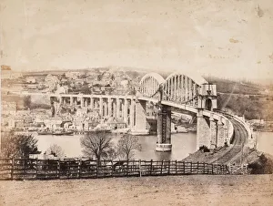 : Photograph of the Royal Albert Bridge, c1859