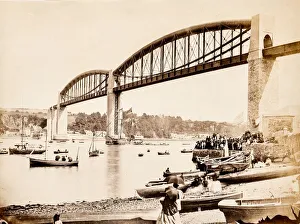 : Photograph of the Royal Albert Bridge, c1870