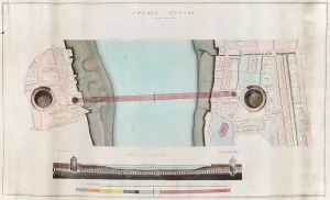 : Print of Thames Tunnel Plan, 1842