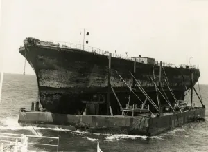 : SS Great Britain on Salvage Pontoon, 1970